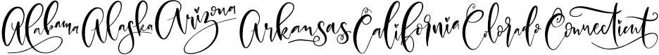 United Scripts - a font of states! Sample