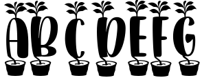 Plant Factory font and monogram 7 Sample