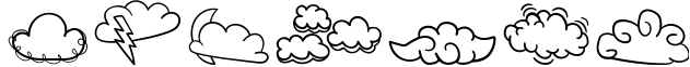 Cloud Doodles - Dingbats Font Sample