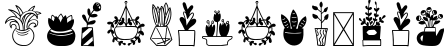 Plant Pot Doodles - Dingbats Font