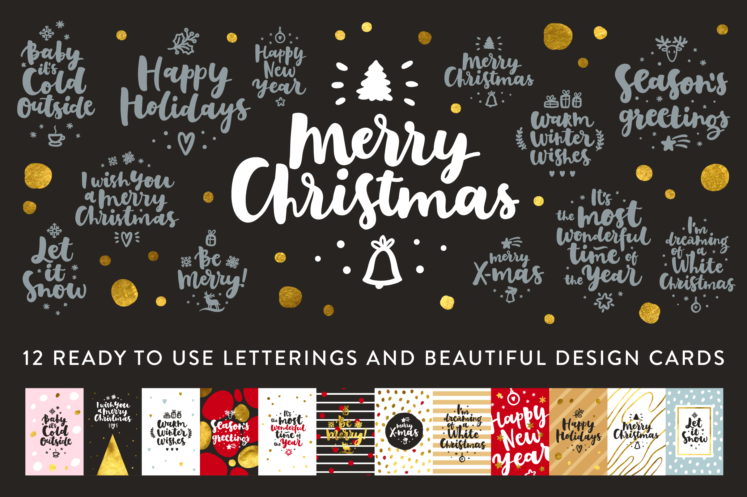 Download Merry Christmas Vector Set by Zira Zulu | Design Bundles