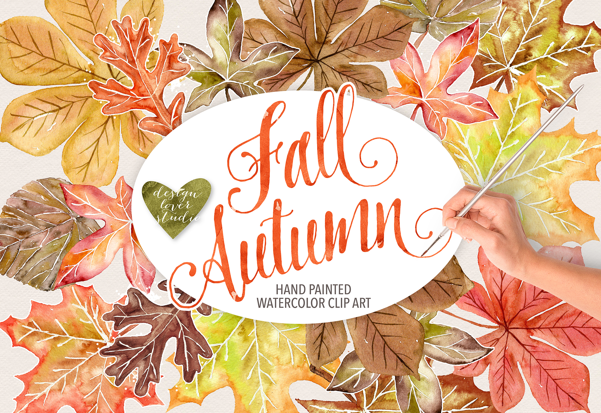 Watercolor Autumn Leaves Fall clip art | Design Bundles