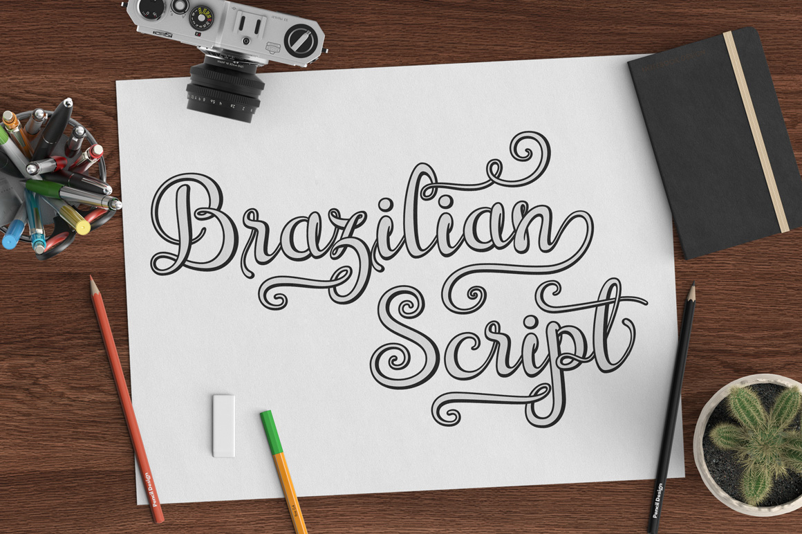 Brazilian Script (LAYERED FONT) by Darw | Font Bundles