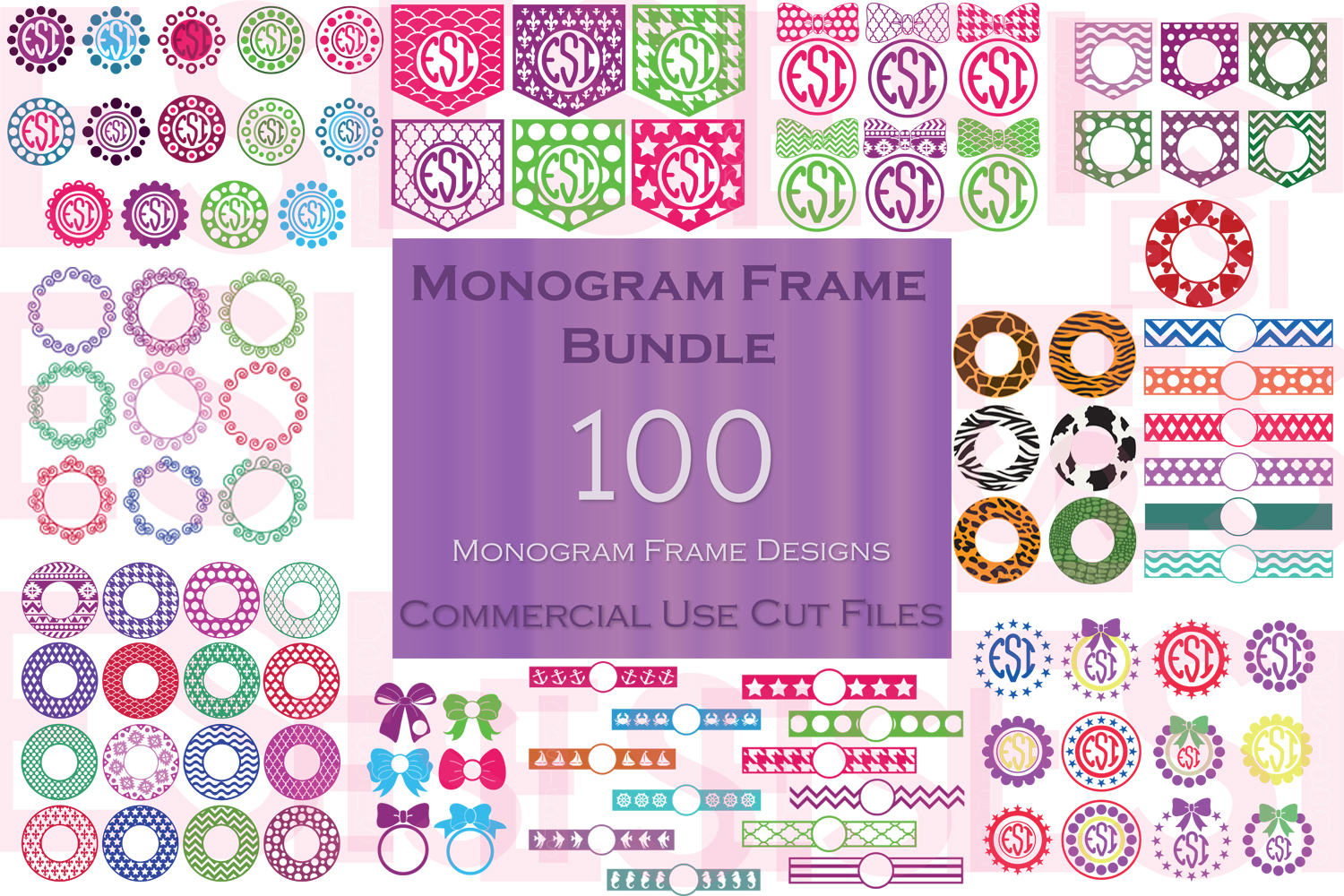 Download Monogram Frame Bundle - 100 Frames for | Design Bundles